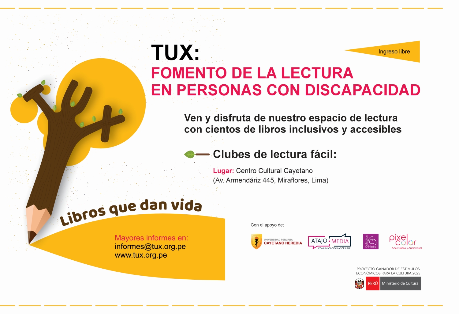 Afiche de clubes de lectura